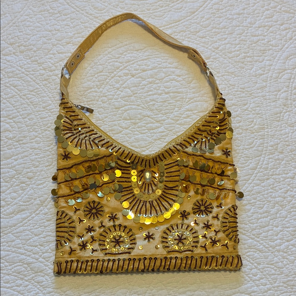 Gold Sequin Embellished Women's Bag
